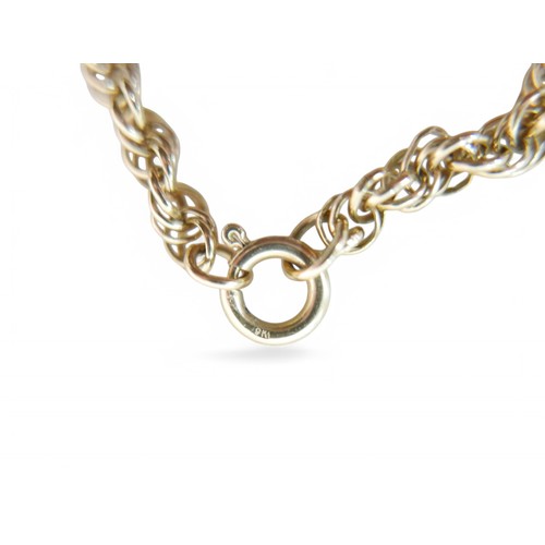 46 - A 9ct gold fancy link chain necklace, 42.5cm long, 12.6g.