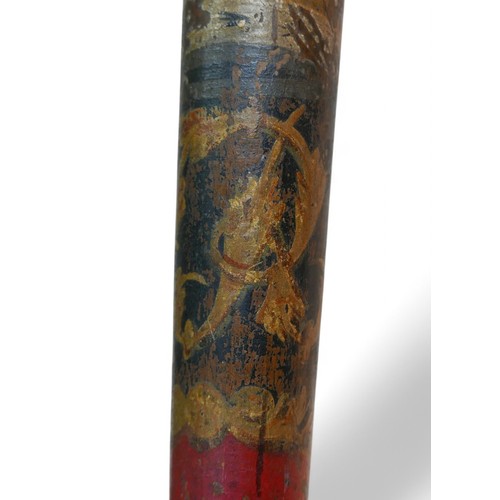 156 - A Victorian Police Truncheon, painted with the 'VR' insignia 38cm long,  and later a cosh, 26cm (exc... 