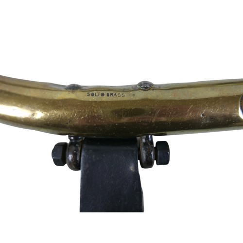 230 - A pair of brass and iron horse hames, 105cm long.(2)