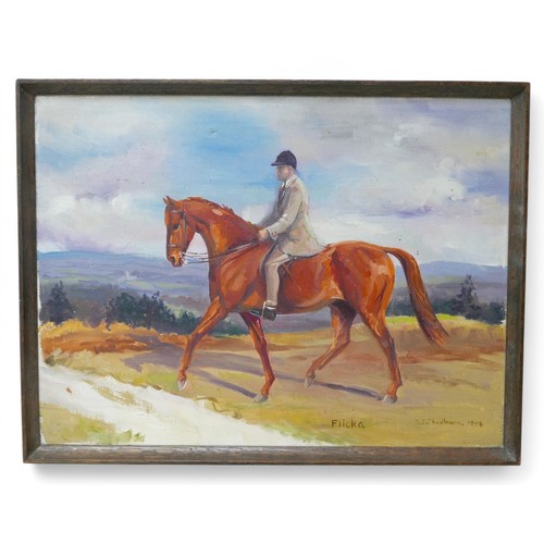 250 - M. G. Chadburn (British, 20th century): 'Flicka', an equine portrait, oil on canvas, signed, dated '... 