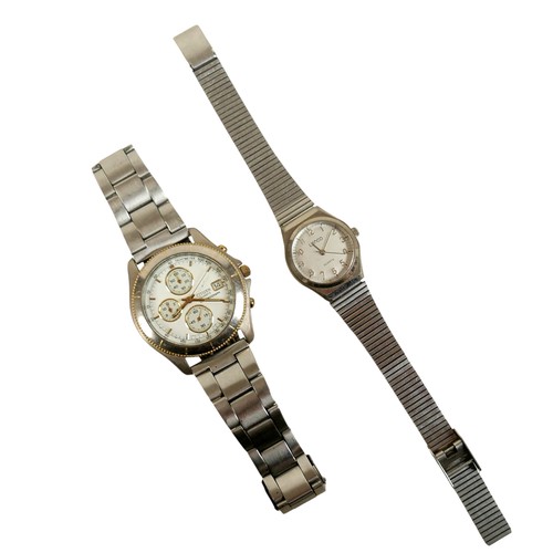 58 - A small group of watches and silver jewellery, including a Citizen stainless steel chronograph gentl... 