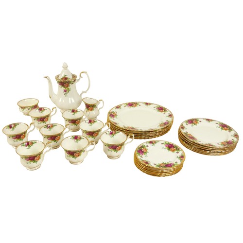 149 - A Royal Albert part tea service, decorated in the 'Old Country Roses' pattern, comprising coffee pot... 