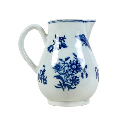 135 - A late 18th century Worcester porcelain sparrow beak jug, decorated in underglaze blue in the 'Pine ... 