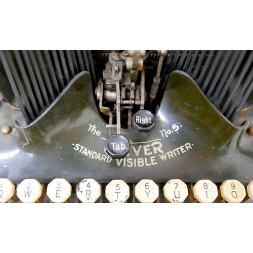 220 - A vintage American Oliver standard visible typewriter number 3 of butterfly design.