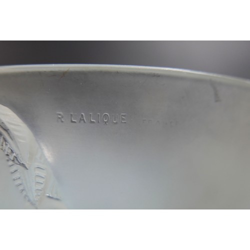 230 - A pair of Art Deco Lalique opalescent moulded glass plafonniers, in the 'Villeneuve' pattern, No. 24... 