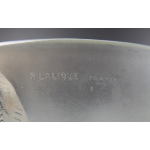 230 - A pair of Art Deco Lalique opalescent moulded glass plafonniers, in the 'Villeneuve' pattern, No. 24... 