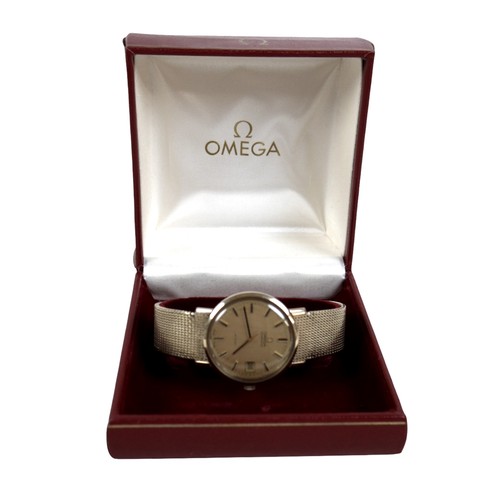 117 - A vintage Omega De Ville Automatic 9ct gold gentleman's wristwatch, circa 1975, circular dial with b... 