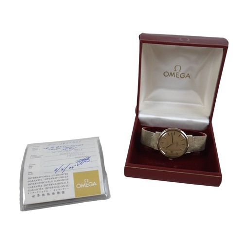 117 - A vintage Omega De Ville Automatic 9ct gold gentleman's wristwatch, circa 1975, circular dial with b... 