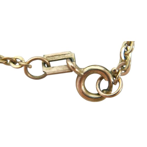 31 - A 9ct yellow gold cross shaped pendant, on trace link chain, 4.6g.