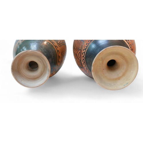 267 - Two 5th century BCE Attic style red figure loutrophoroi, the largest 20 by 47cm high. (2)