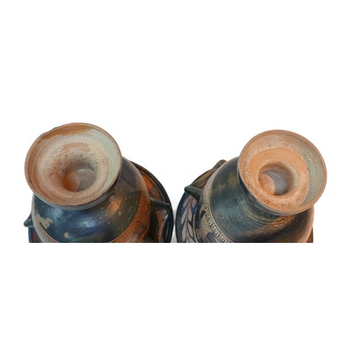 272 - Two 4th century BCE Attic style bell krater vases, both with stopped meander decoration, 29 by 28cm ... 