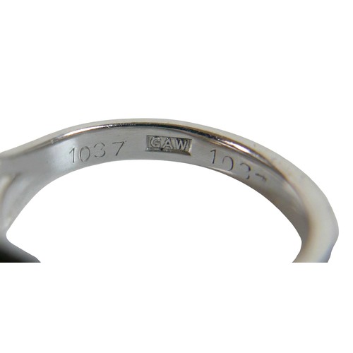 12 - An 18ct white gold citrine and diamond ring, the radiant cut stone approximately 9 by 12mm, with sma... 