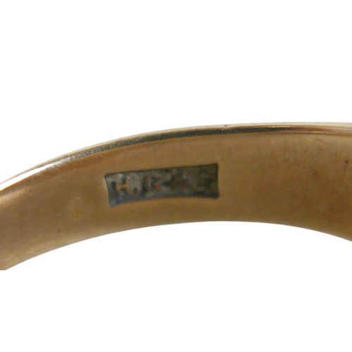 53 - A 9ct yellow gold signet ring size W, 8.2g.
