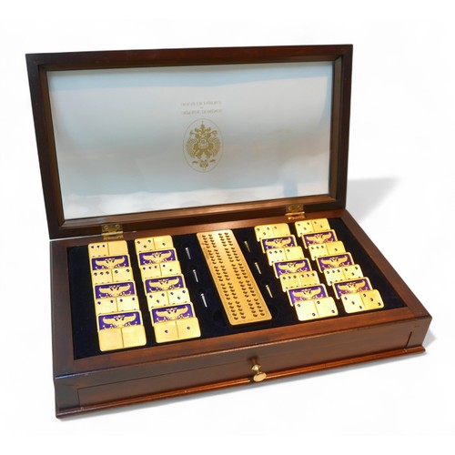 273 - A Franklin Mint cased set of 'The Faberge Imperial Dominoes by the House of Faberge', with twenty-ei... 