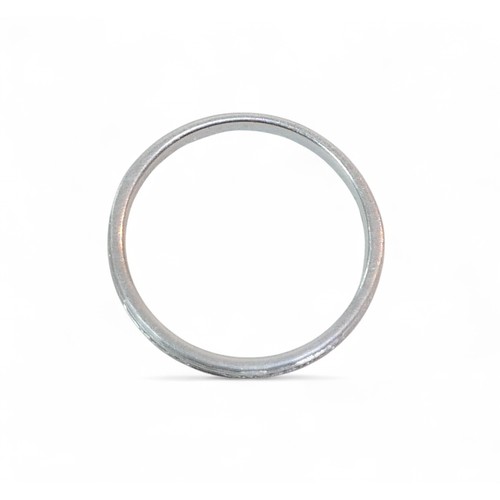 49 - A platinum and diamond half eternity ring, each stone approximately 1mm diameter, size O, 3.3g.