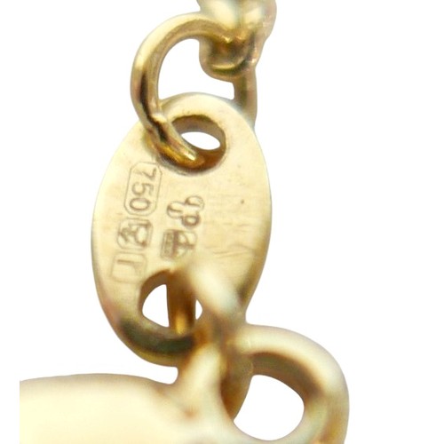 46 - An 18ct yellow gold trace link necklace, 1.2mm wide, 49cm long, 4.1g.