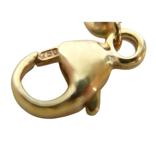 46 - An 18ct yellow gold trace link necklace, 1.2mm wide, 49cm long, 4.1g.