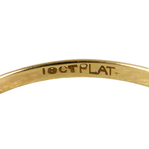 4 - An 18ct yellow gold and platinum five stone diamond and sapphire ring, the central oval cut sapphire... 