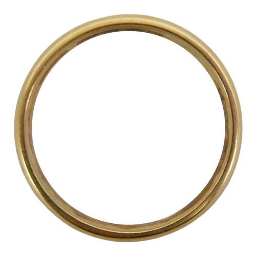 56 - A gold wedding band, size N, testing as min 9ct, marks indistinct, 5.7g