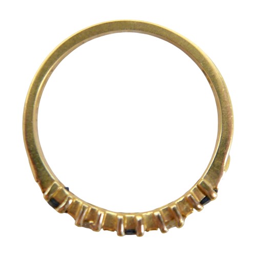 58 - An 18ct gold, diamond and sapphire ring, with two diamonds and three sapphires, alternate, size N, 2... 