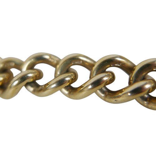 3 - A 9ct gold link bracelet with heart shaped lock, large loops, 57.7g.