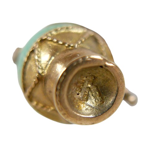 8 - A 9ct gold charm bracelet with assorted 9ct gold charms, including violin in case, double sided 19th... 