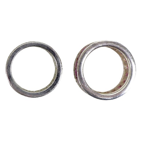 43 - A group of silver jewellery, comprising two dress rings with thick bands; one with 925 silver and pi... 