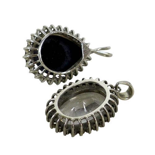 43 - A group of silver jewellery, comprising two dress rings with thick bands; one with 925 silver and pi... 