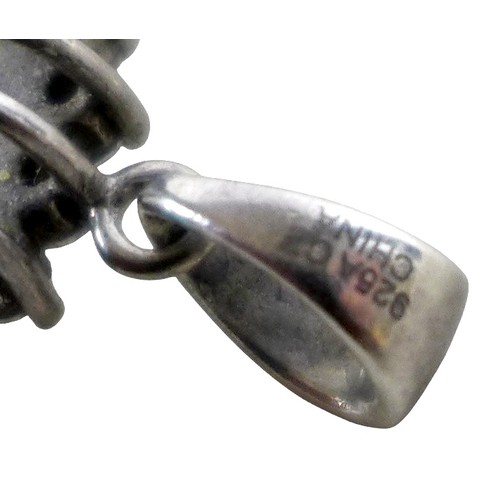 43 - A group of silver jewellery, comprising two dress rings with thick bands; one with 925 silver and pi... 