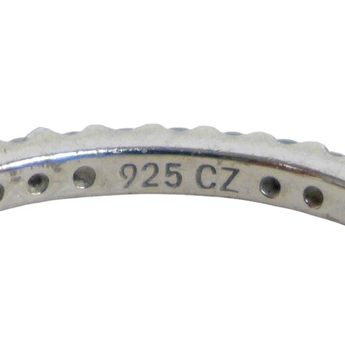 43 - A group of silver jewellery, comprising two dress rings with thick bands; one with 925 silver and pi... 