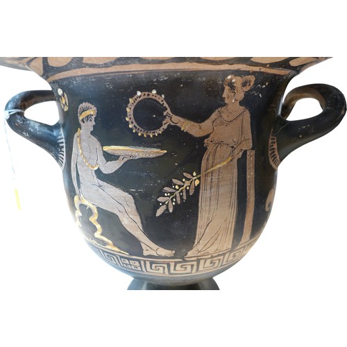 272 - Two 4th century BCE Attic style bell krater vases, both with stopped meander decoration, 29 by 28cm ... 