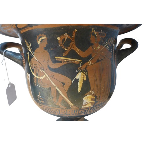 272 - Two 4th century BCE Attic style bell krater vases, both with stopped meander decoration, 29 by 28cm ... 