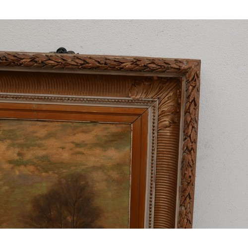 339 - A. Brietman (late 19th century): a woodland scene, with a single woman lighting a fire to the foregr... 