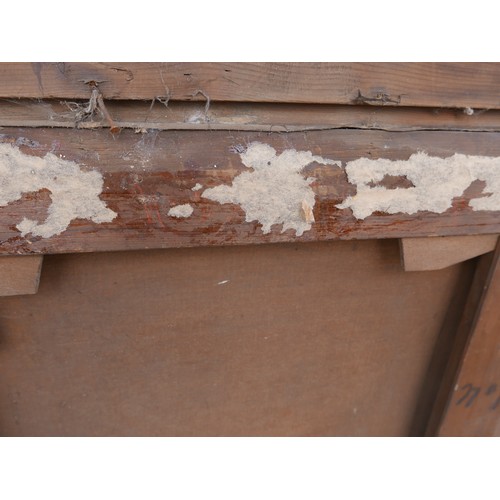 339 - A. Brietman (late 19th century): a woodland scene, with a single woman lighting a fire to the foregr... 