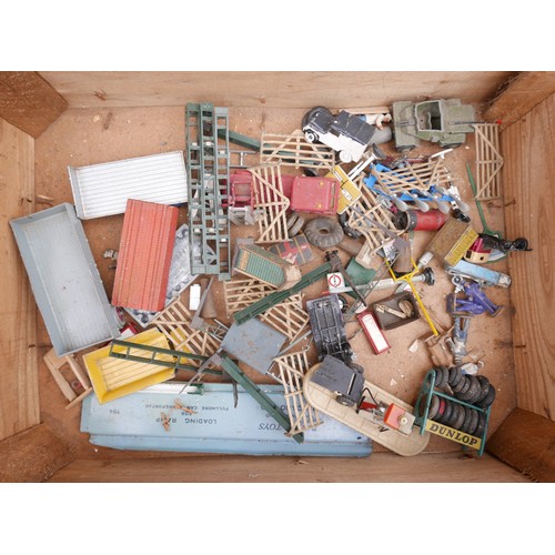 224 - A large collection of vintage toys, models and accessories, including a group of empty Dinky and Cor... 