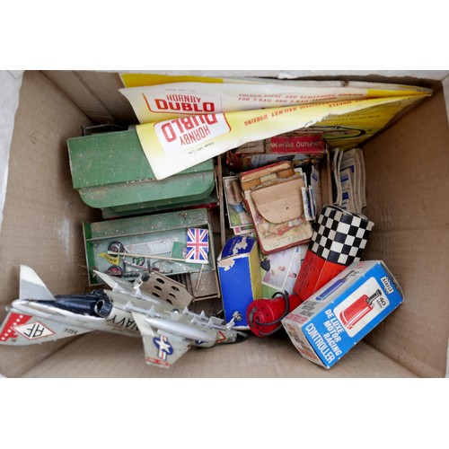 224 - A large collection of vintage toys, models and accessories, including a group of empty Dinky and Cor... 