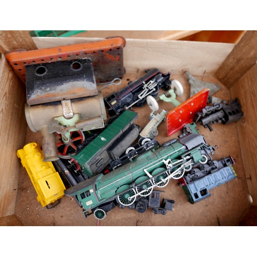 224 - A large collection of vintage toys, models and accessories, including a group of empty Dinky and Cor... 