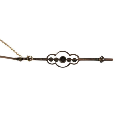 42 - A group of four Victorian and Edwardian 9ct gold brooches, comprising unmarked bar brooch set with a... 