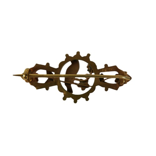 42 - A group of four Victorian and Edwardian 9ct gold brooches, comprising unmarked bar brooch set with a... 