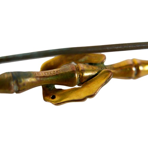 55 - Three 9ct gold brooches, two bar brooches and one brooch inlaid with seed pearls and turquoise, 7g g... 