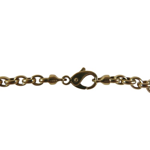 5 - An Italian 18ct bi-colour yellow gold necklace, with figaro pattern rolo links, lobster claw clasp, ... 