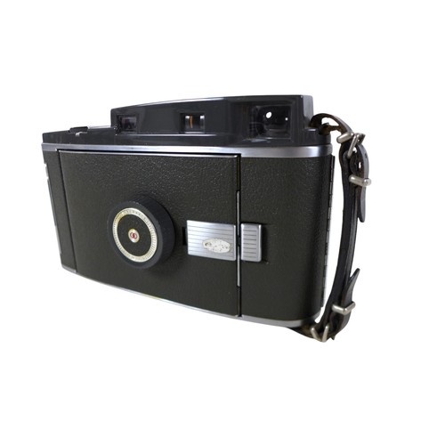 169 - A collection of nine vintage cameras comprising a Polaroid land camera, Voigtlander Vito B and Promi... 