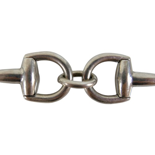 50 - A Sterling silver horse bit bracelet 1 by 20cm long.
