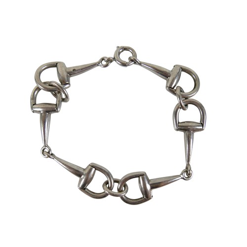 50 - A Sterling silver horse bit bracelet 1 by 20cm long.