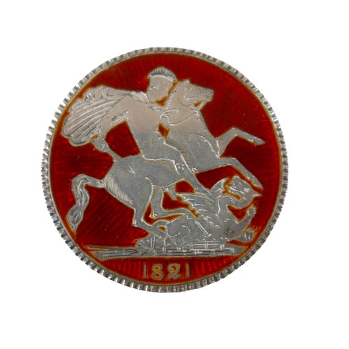 17 - An Imperium et Libertas Primrose League enamel star brooch, plus George IV 1821 red enamelled crown ... 