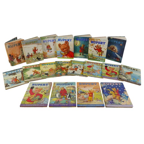 212 - A collection of Rupert The Bear books, the Daily Express Annual, 1940's to 1980's, plus 1944, 1947 a... 