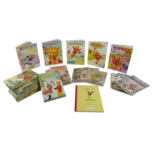 212 - A collection of Rupert The Bear books, the Daily Express Annual, 1940's to 1980's, plus 1944, 1947 a... 
