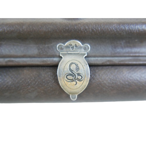 216 - A fitted leather case for a Parker 'Snake' fountain pen, circa 1999, with lift out pen tray, two ebo... 