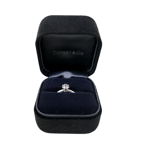 2 - A Tiffany & Co platinum and diamond solitaire ring, set with a round brilliant cut 0.52ct stone, 5.2... 