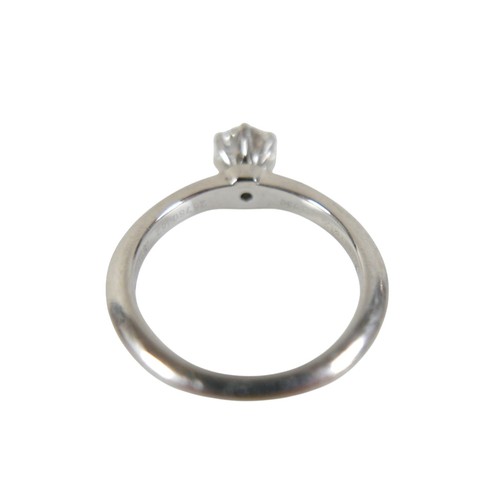 2 - A Tiffany & Co platinum and diamond solitaire ring, set with a round brilliant cut 0.52ct stone, 5.2... 